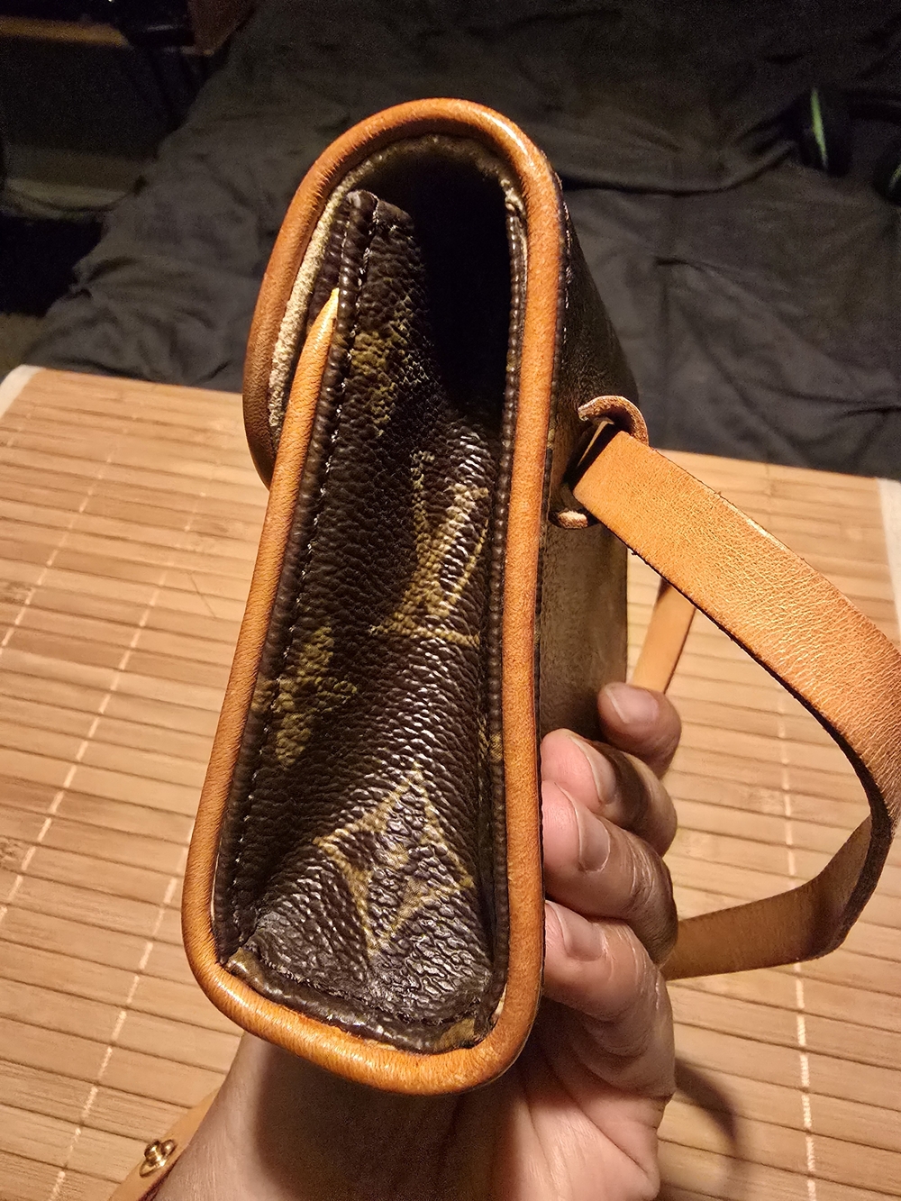 Louis Vuitton Monogram Canvas Belt Bag in Brown with Tan Strap - Picture 7 of 11